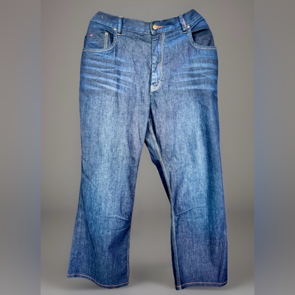 Tommy Bahama Indigo Palms Mens Wide Leg High Rise Denim Blue Jeans Size 40X26